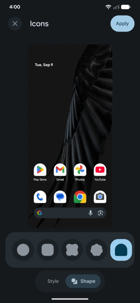 Android 16 QPR2 Beta 2 Ändern der benutzerdefinierten Symbolformen 2
