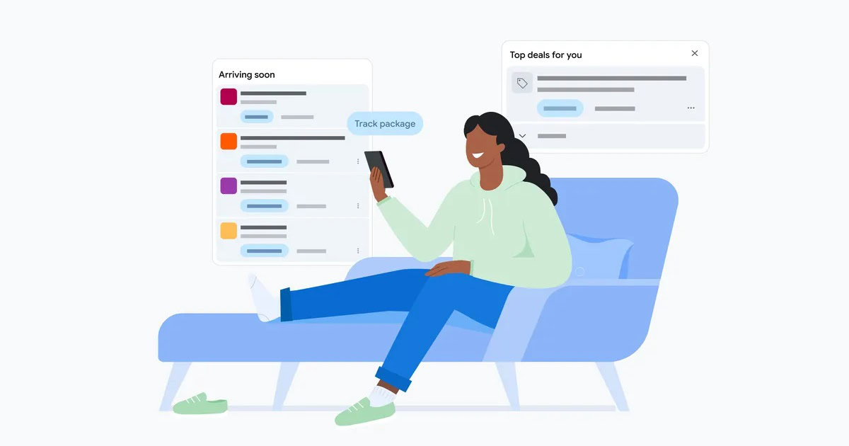 Die Registerkarte Neukäufe von Google Mail erleichtert die Verfolgung von Paketen