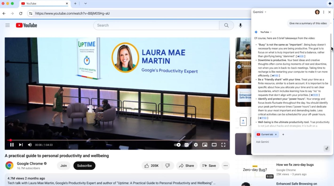 Gemini AI Assistent in Chrome 3