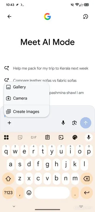 Google Search AI -Modus Bildgenerierung Nano Banane 2