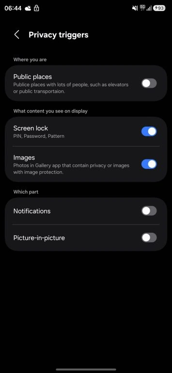 Samsung Privacy Display Display Screenshots lecken 2