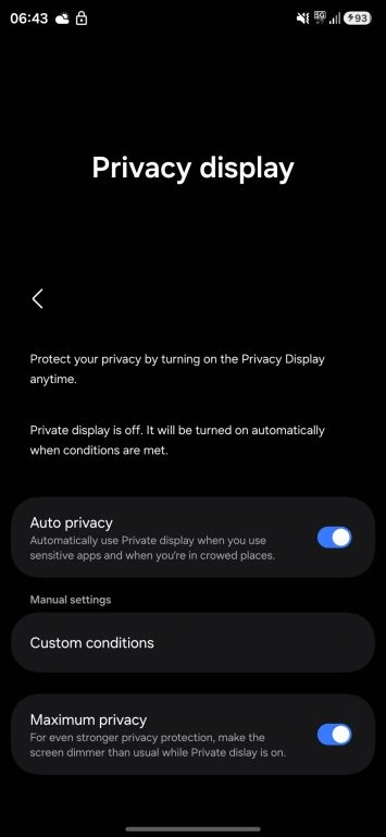 Samsung Privacy Display Display Screenshots lecken 1