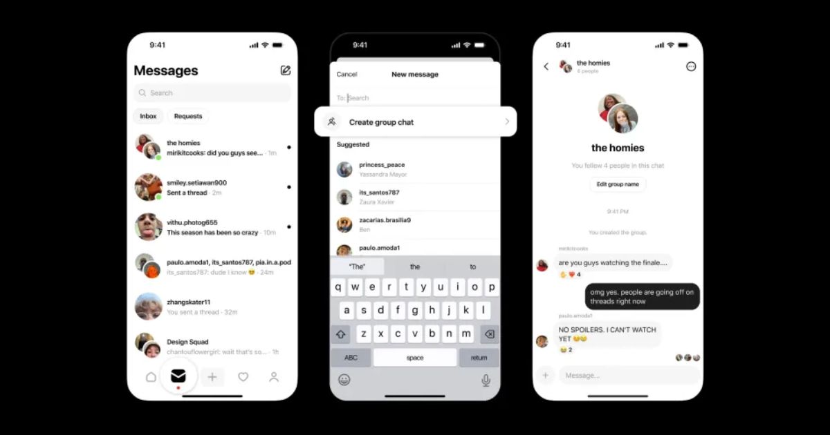 Mit Threads-Gruppen-DMs können Sie jetzt bis zu 50 Personen zu einem Chat hinzufügen
