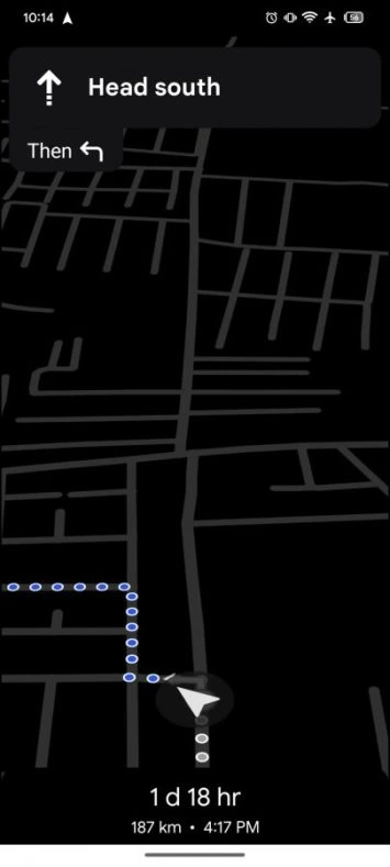 Wegbeschreibung für den Energiesparmodus von Google Maps
