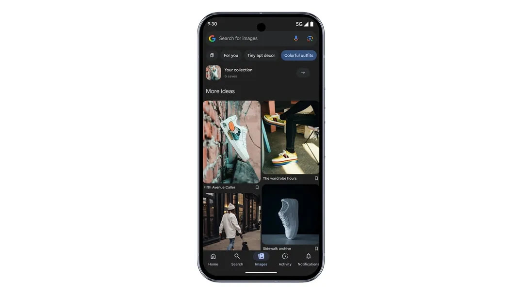 Google App-Registerkarte „Neue Bilder“ 2