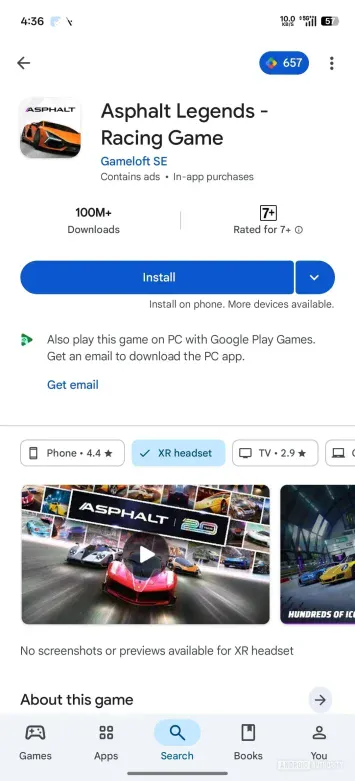 Google Play Store XR ändert xr-Headset 1