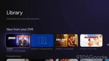 Google TV-Homescreen-Bibliothek