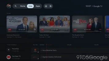 Google TV-Startbildschirm live