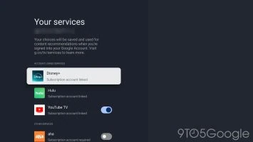 Google TV-Startbildschirmdienste