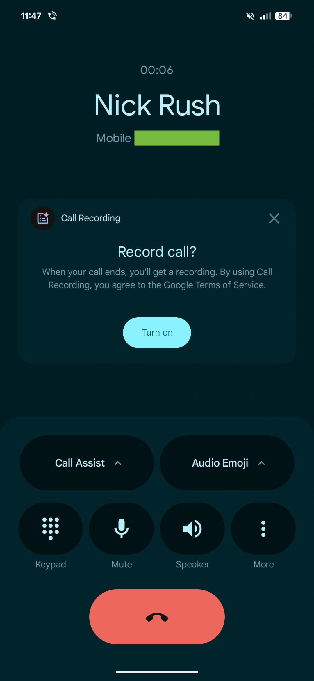 Telefon-App, Anrufaufzeichnung, Anrufassistent