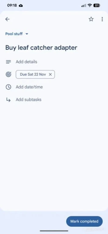 Deadline für Google Tasks