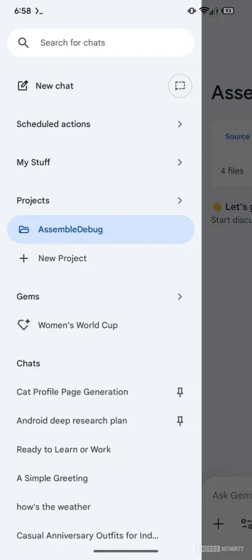 Google Gemini Projects-Tool – erster Blick auf Leak 5