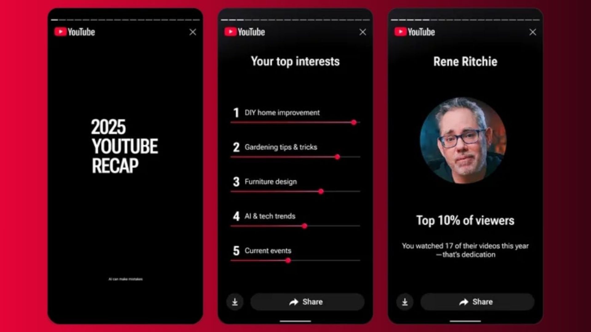 YouTube beginnt mit der Einführung von „Recap“, seinem personalisierten Jahresrückblick-Erlebnis
