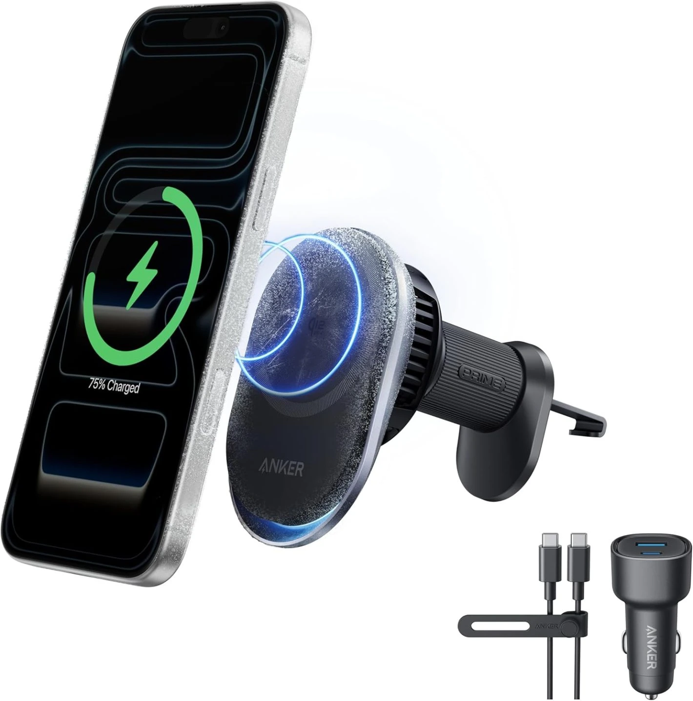 Anker MagGo kabelloses Autoladegerät (Qi2-zertifiziert)