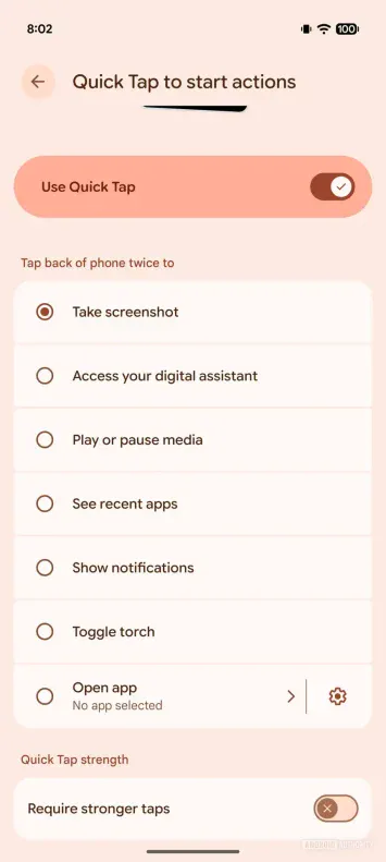 Google Pixel Quick Tap-Gestenkorrektur 2