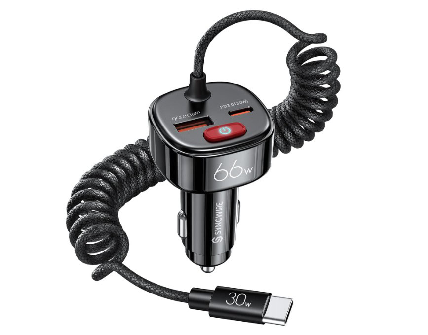 Syncwire 66-W-USB-C-Autoladegerät mit Batterieauslaufschutz