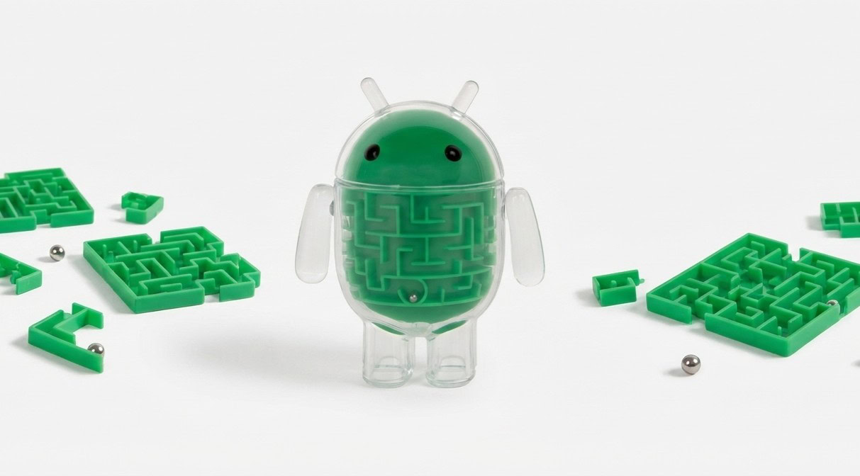 Googles Android-Figur mit integriertem 3D-Labyrinth ist perfekt für Fans