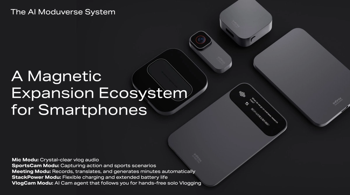 6 magnetisches Zubehör für das modulare Ökosystem Infinix AI ModuVerse