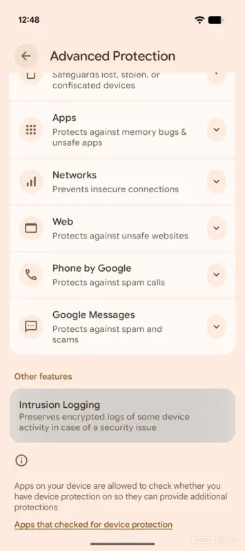 Android 16-Intrusion-Logging