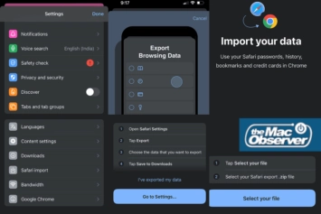 Geführte Schritte zum Chrome iOS Safari-Import