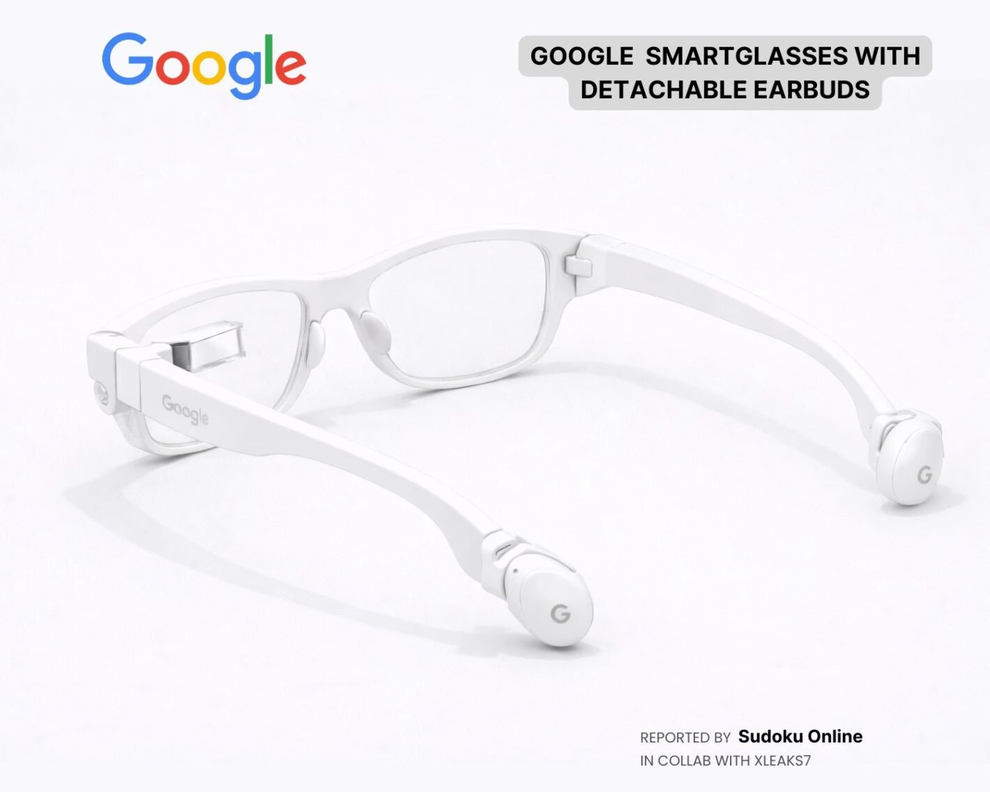 Google Smart Glasses mit abnehmbaren Ohrhörern
