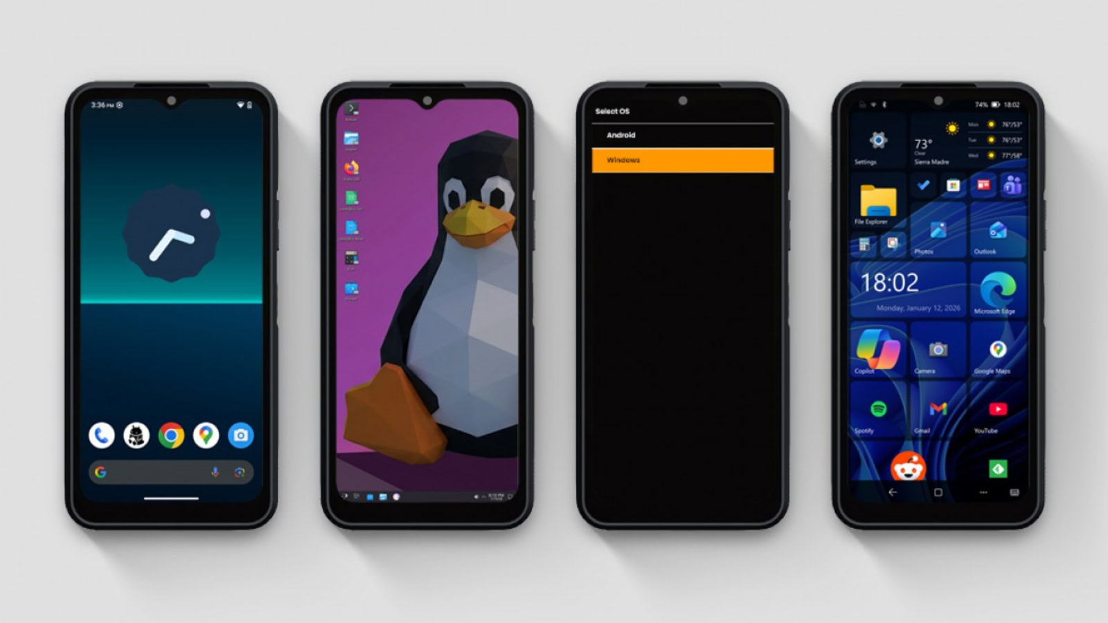 NexPhone kann drei Betriebssysteme multibooten, bietet aber mittlere Spezifikationen