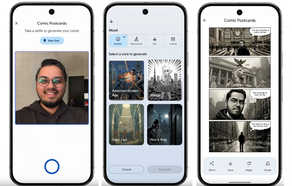 Google Arts Comic-Postkarten