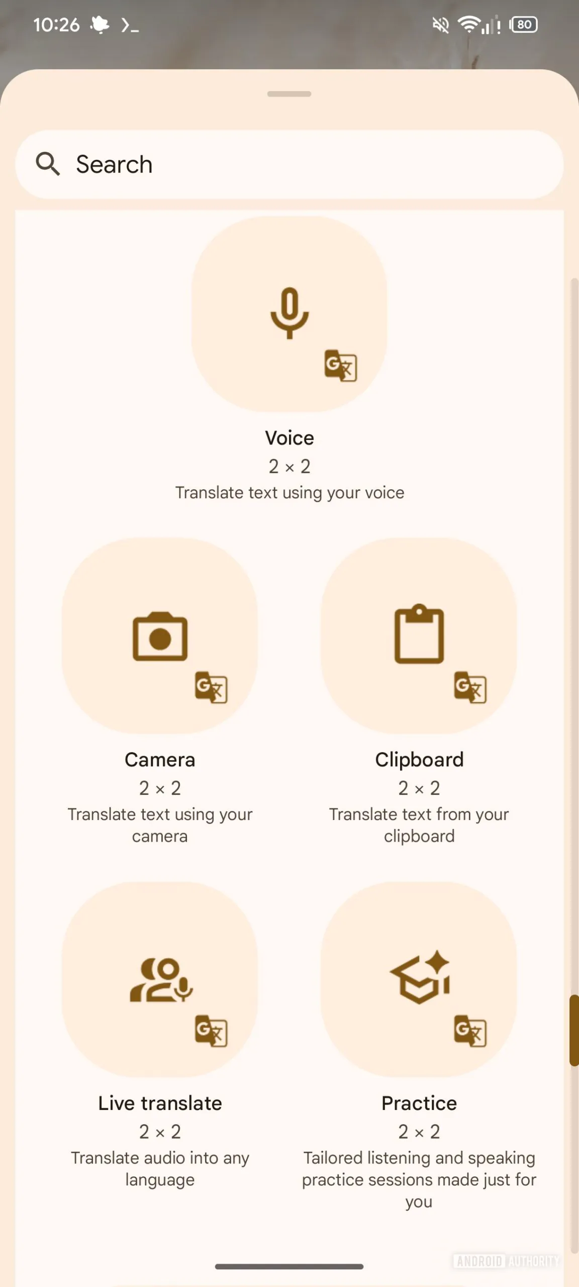 Google Translate – Test 2 für neue Widgets