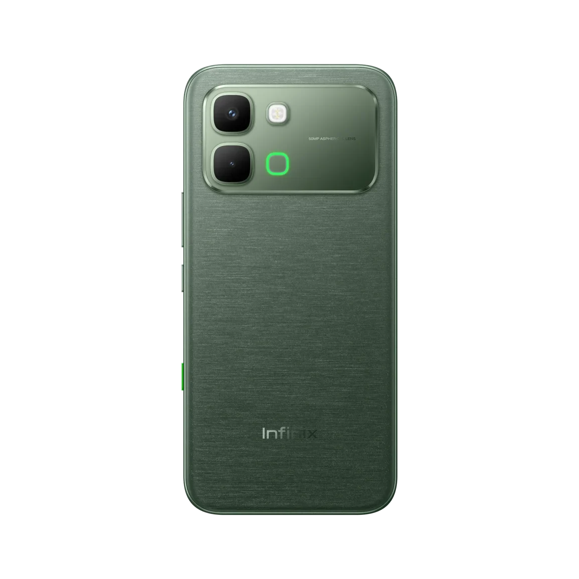 Rückseite des Infinix Note Edge 5G in Seidengrün
