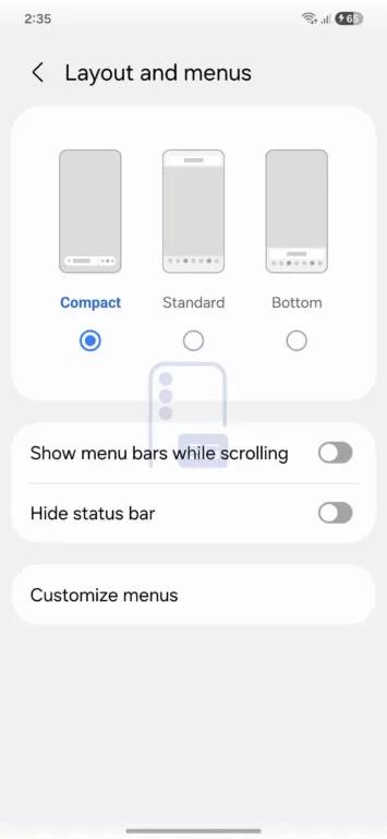 One UI 9 Samsung Internet Compact Suchleiste 2