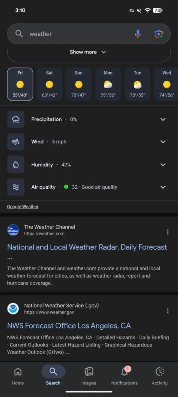 Google Wetter neu 2