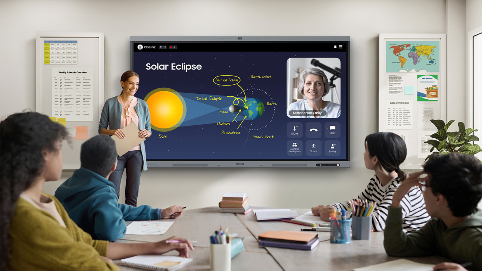Samsung bringt KI mit dem interaktiven WAFX-P-Display in Klassenzimmer