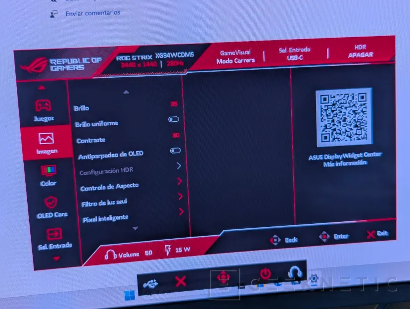 Geeknetic ASUS ROG Strix OLED XG34WCDMS Review: El monitor de 280Hz que hace más asequible la tecnología Tándem OLED con RGB Stripe 14