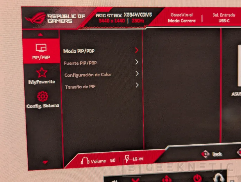 Geeknetic ASUS ROG Strix OLED XG34WCDMS Review: El monitor de 280Hz que hace más asequible la tecnología Tándem OLED con RGB Stripe 17