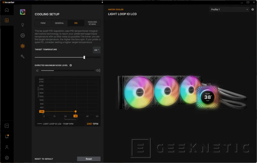 Geeknetic Be quiet! Light Loop IO LCD 360mm Review, magnífica gestión centralizada con una espectacular pantalla circular 18