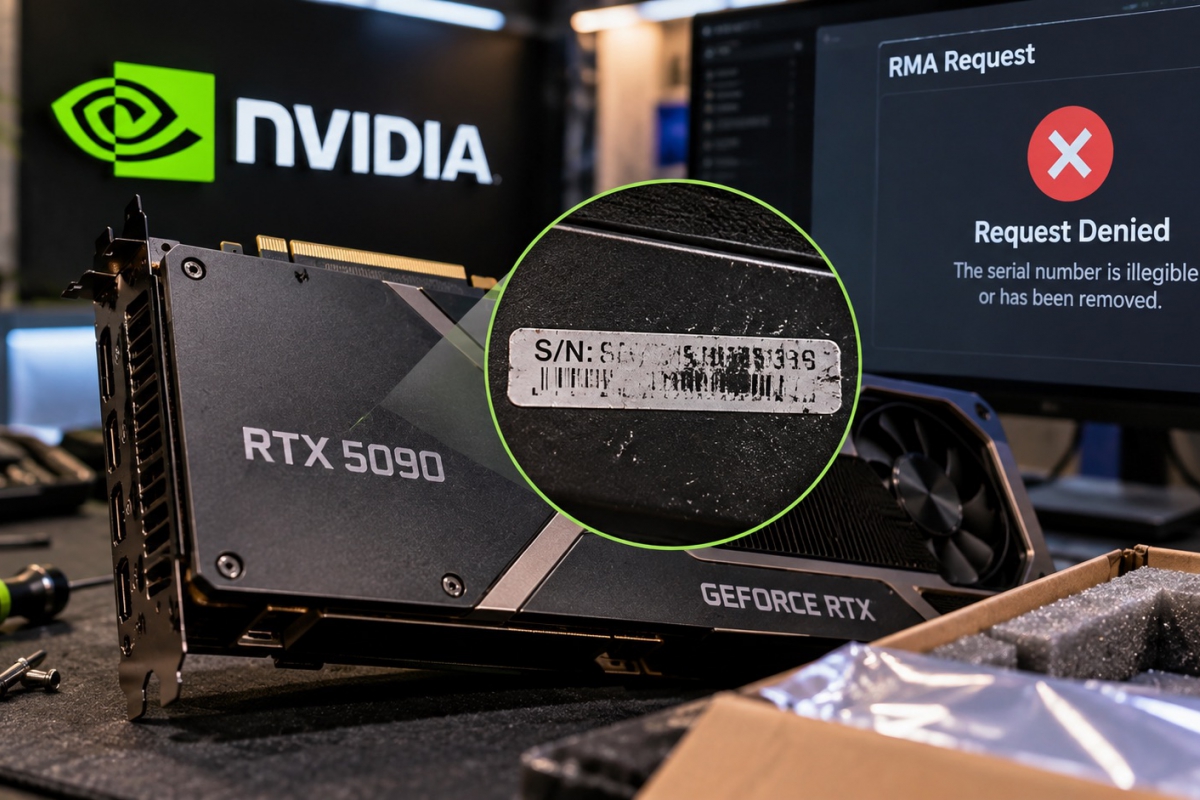 NVIDIA habría rechazado el RMA de una RTX 5090 porque su número de serie se había borrado