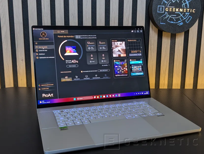 Geeknetic ASUS ProArt P16 H7607BA Review: mit NVIDIA RTX Spark und 128 GB, ein Laptop für lokale IA-Arbeit ohne Cloud-Abhängigkeit 64