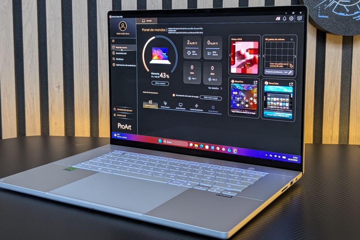 ASUS ProArt P16 H7607BA Review: con NVIDIA RTX Spark y 128 GB, un portátil para trabajar con IA en local sin depender de la nube