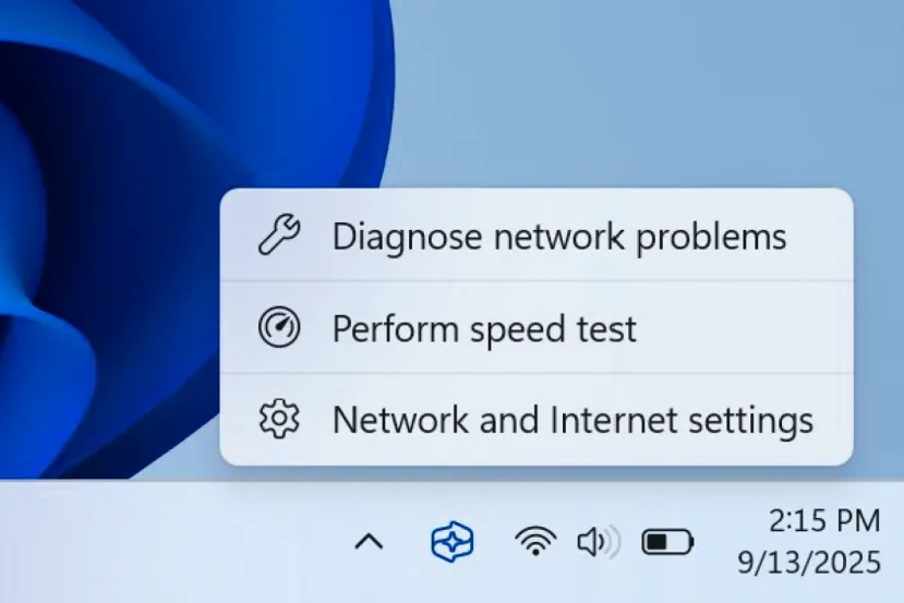 Windows 11 integra el test de velocidad de Internet en la Configuración rápida y deja de redirigir a Bing