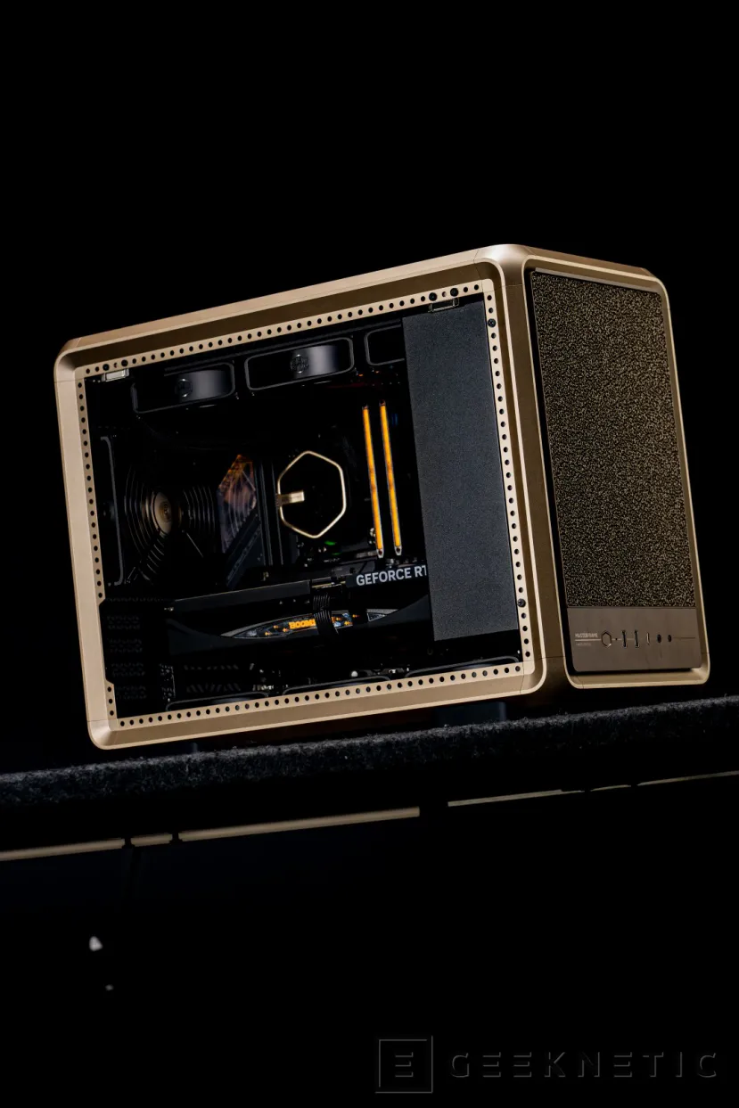 Geeknetic Cooler Master presenta la edición especial Gold de su caja MasterFrame 400 Mesh y de la RL MasterLiquid Atmos II Pro 2