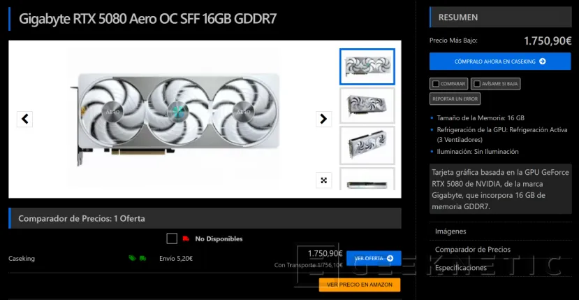 Geeknetic La NVIDIA RTX 5080 se queda como "opción" de gama alta para gaming, pero ya roza los 2.000 euros 2