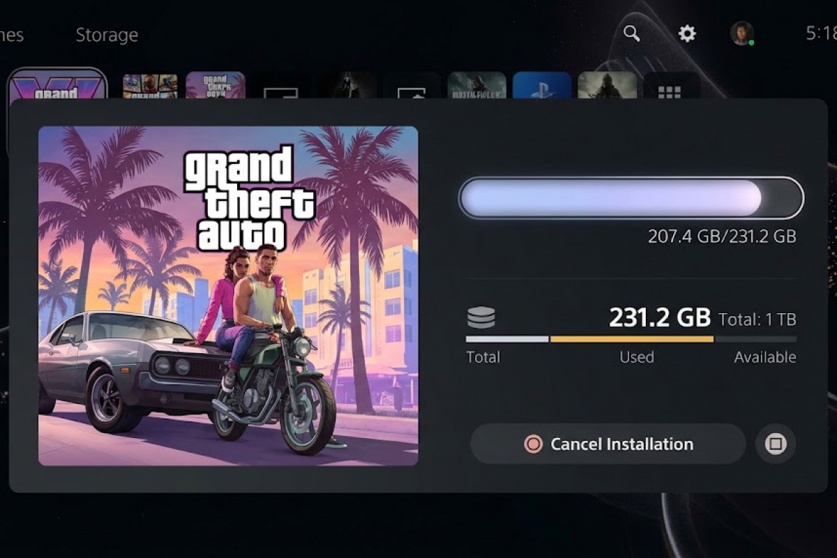 Libera espacio en tu PS5, la descarga del GTA 6 ocupara 210 GB en tu consola