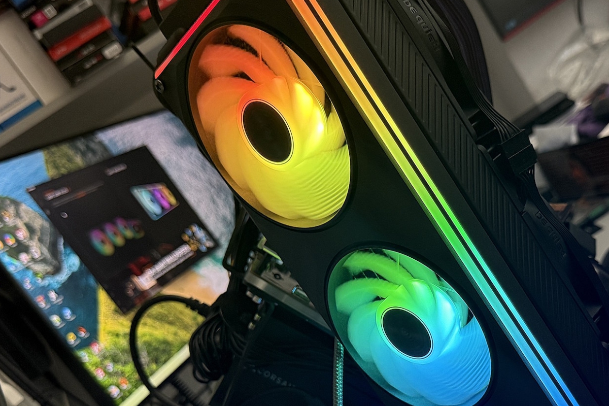 be quiet! Light Wings Pro IO 360mm Reverse Review, tres ventiladores unificados, 116 LED y control total desde IO Center de be quiet!